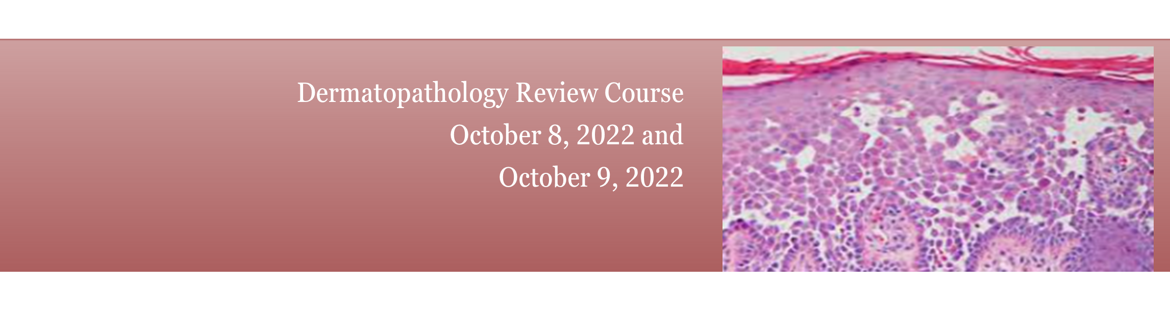 Dermatopathology Review Course Banner